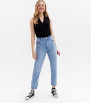 New Look Bright Blue Waist Enhance Tori Mom Jeans